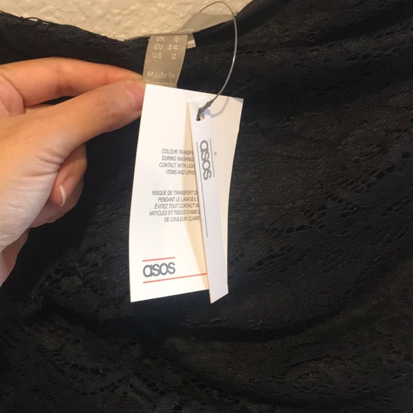 ASOS DESIGN pleated shoulder lace midi dress - Picture 6 of 6